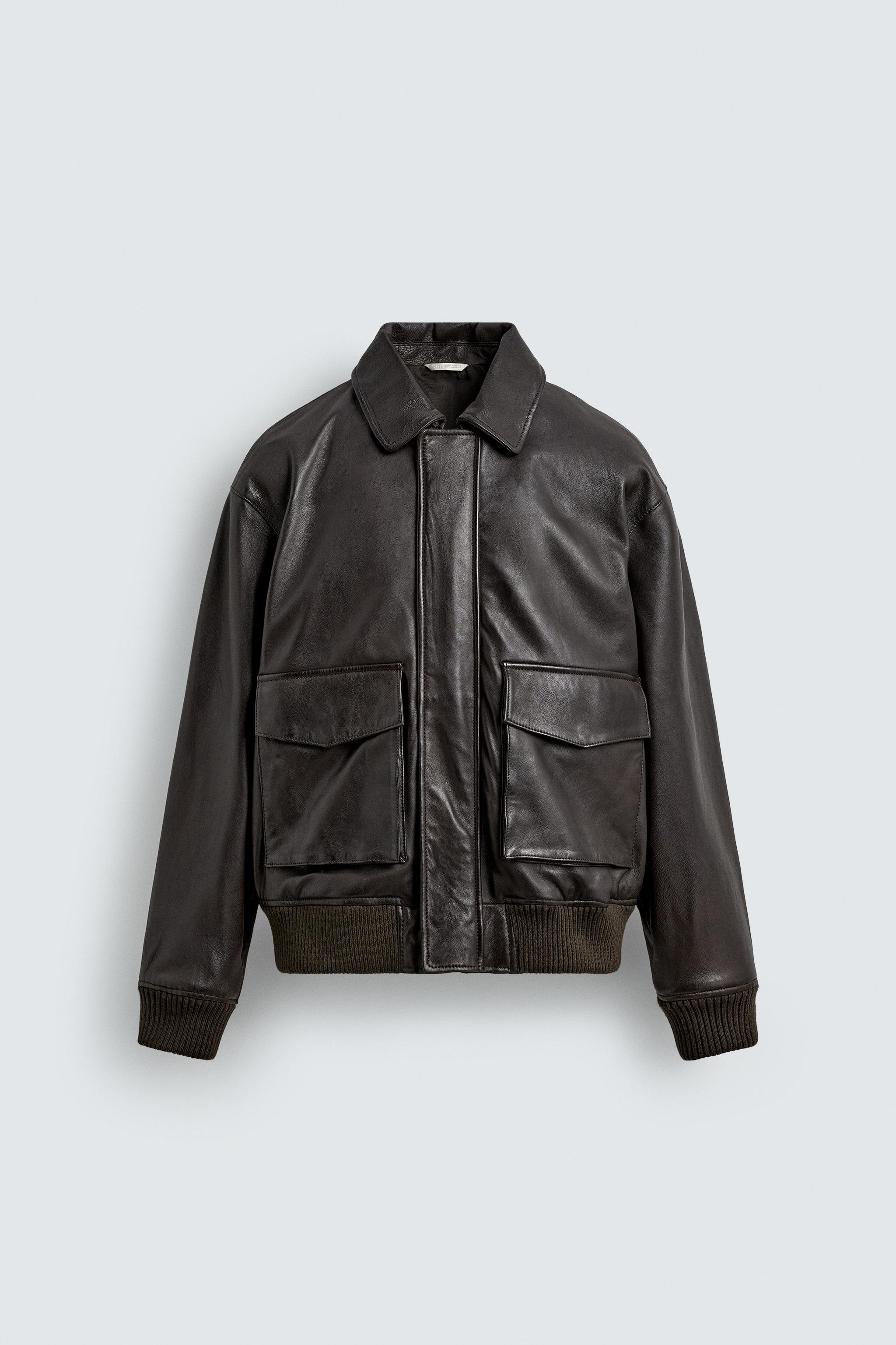 BLOUSON RELAXED FIT EN CUIR